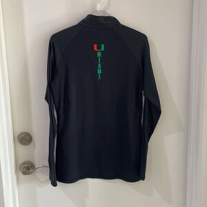 UNDER ARMOUR University of Miami Hurricanes Black zip pullover large